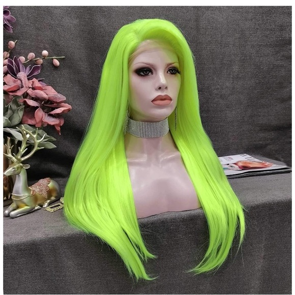 Lime Green Lace Front Wig - Picture 3 of 6